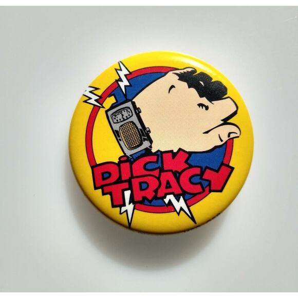 Dick Tracy Space Age Wristwatch Pinback Button Badge Disney Licensed Pin Orig - Picture 1 of 2
